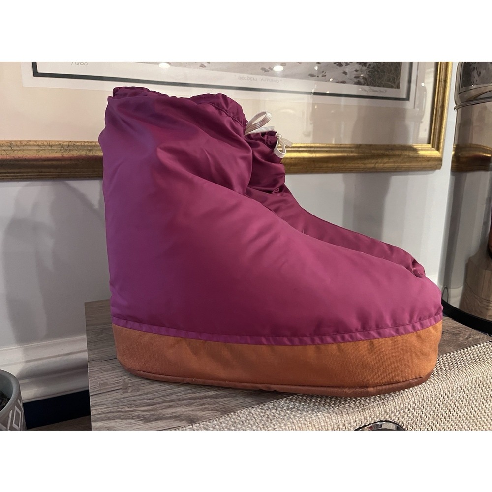 Trail Wise Down Booties Women's Lg 8.5-9.5 Burgundy Camp Hiking W2